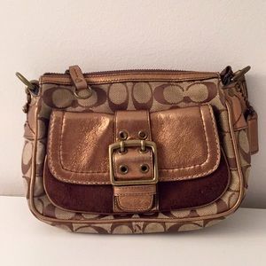 Small COACH Brown w/ Bronze Leather EUC